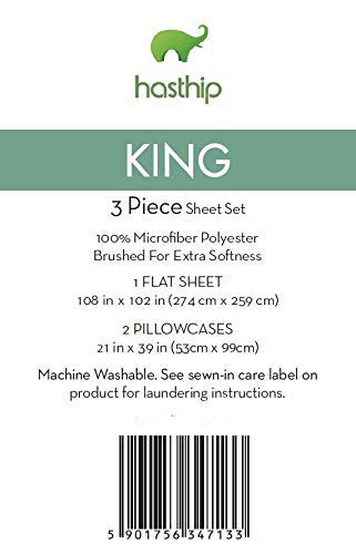 HASTHIP Elite 3 Piece Bed Sheet Set, King Size Flat Sheet with 2 Pillow Covers,100% Microfiber,Wrinkle and Fade Resistant,Warm for Winter(King Size,Dark Pink Stripe) (Star Duvet) HASTHIP Elite 3 Piece Bed Sheet Set, King Size Flat Sheet with 2 Pillow Covers,100% Microfiber,Wrinkle and Fade Resistant,Warm for Winter(King Size,Dark Pink Stripe) (Star Duvet)